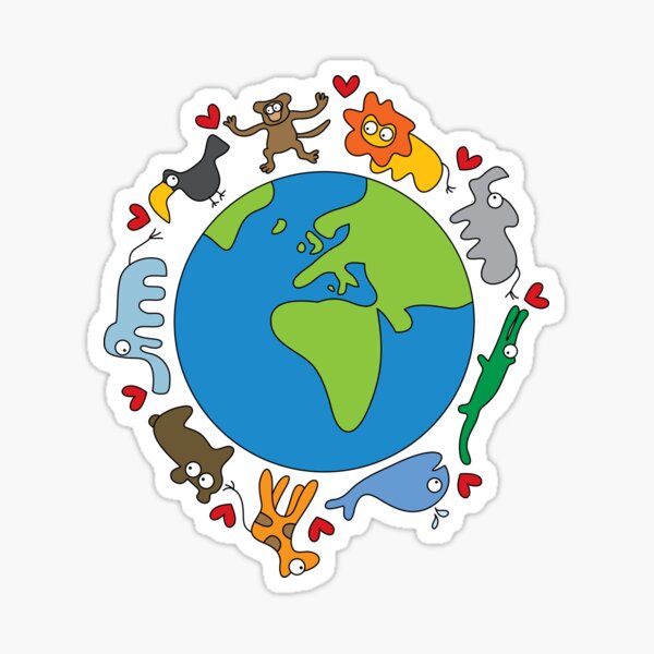 We Love Our Planet | Animals Around The World Sticker
