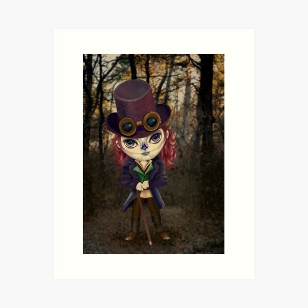 Dark Poppy Steampunk 1 Art Print