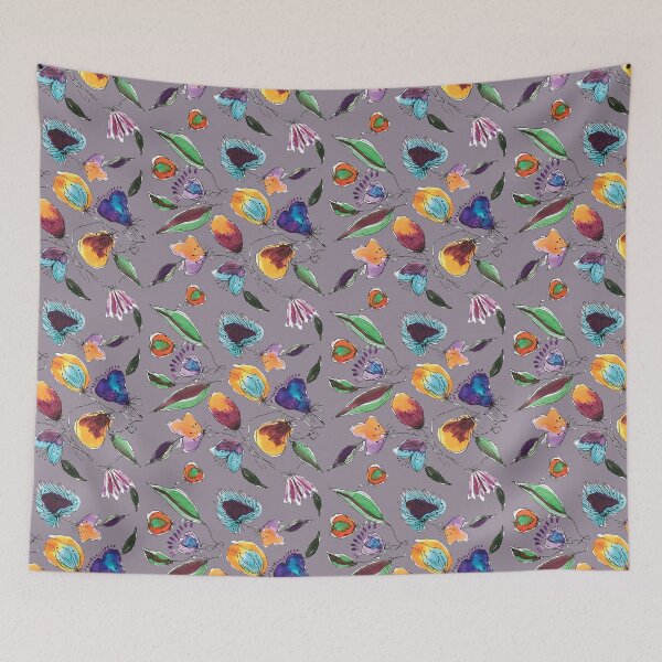 Item preview, Madrid Abstract Florals - Grey Palette designed and sold by hannyhoney.