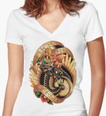 Fuck The World 02 Women's Fitted V-Neck T-Shirt