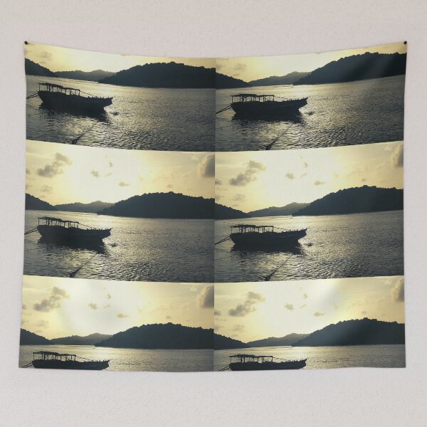Item preview, Beautiful Sunset Boat Sea Horizon Mountains designed and sold by PRB1989.