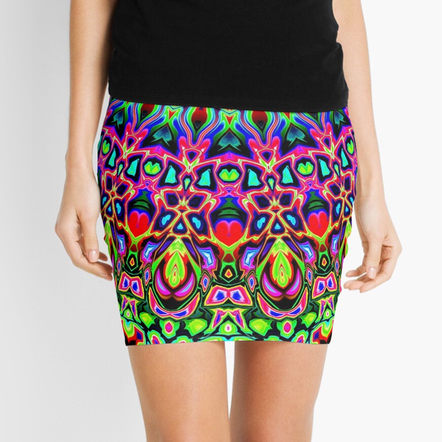 Colorful Concentric Abstract Mini Skirt