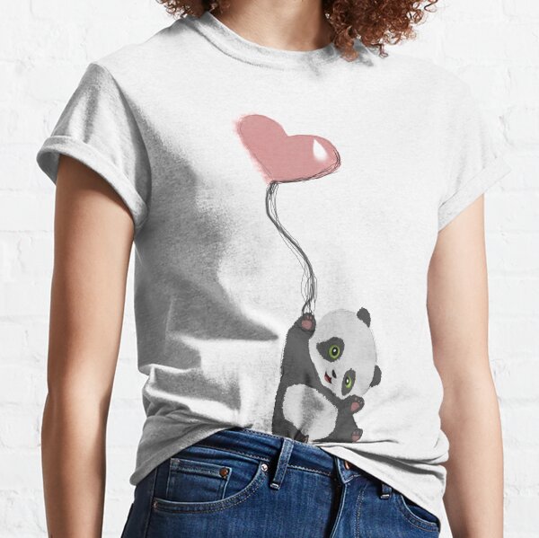Panda And Balloon Classic T-Shirt
