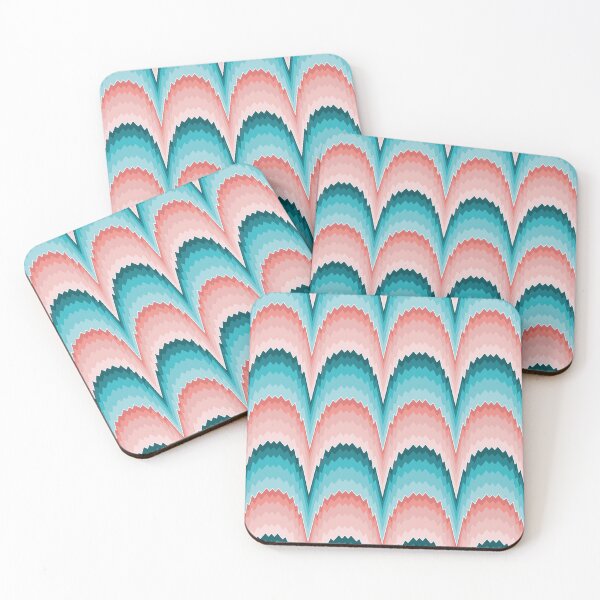 Item preview, Bargello flame stitch in pink and teal - seamless pattern designed and sold by colorofmagic.