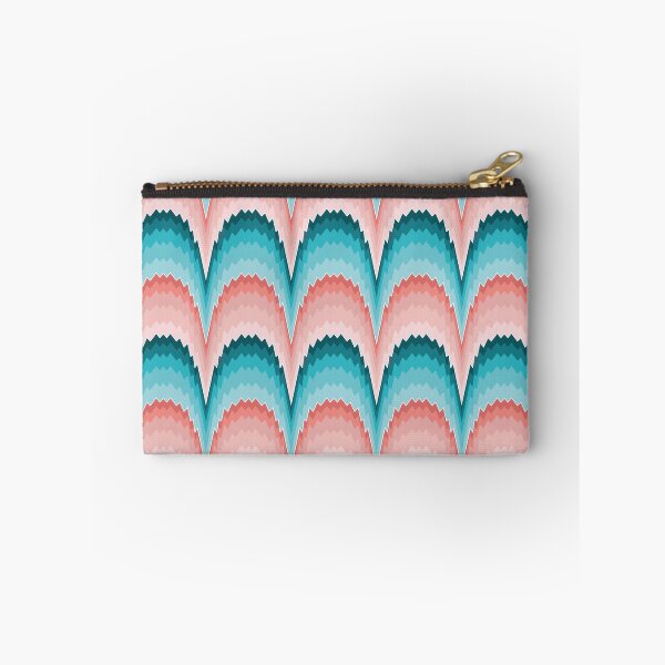 Item preview, Bargello flame stitch in pink and teal - seamless pattern designed and sold by colorofmagic.