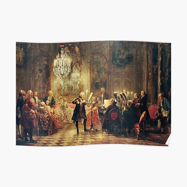 "Friedrich II Flute Concerto in Sanssouci Adolph Menzel 1852