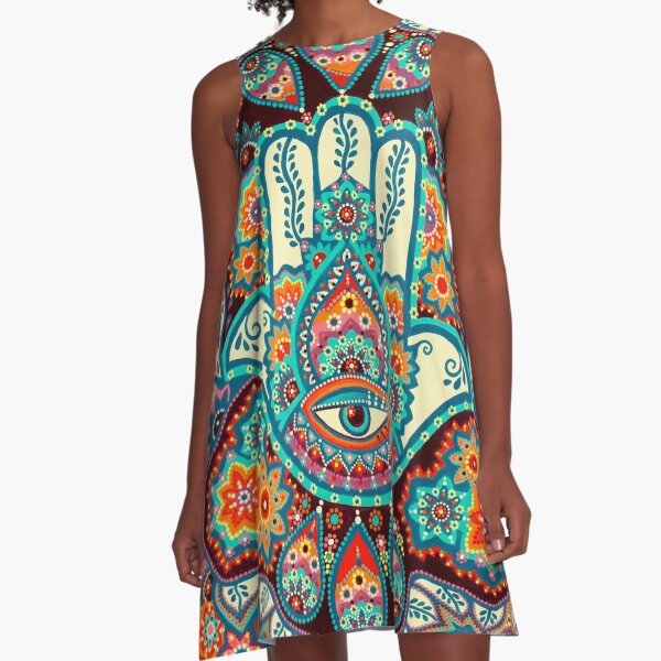 Hamsa Hand A-Line Dress