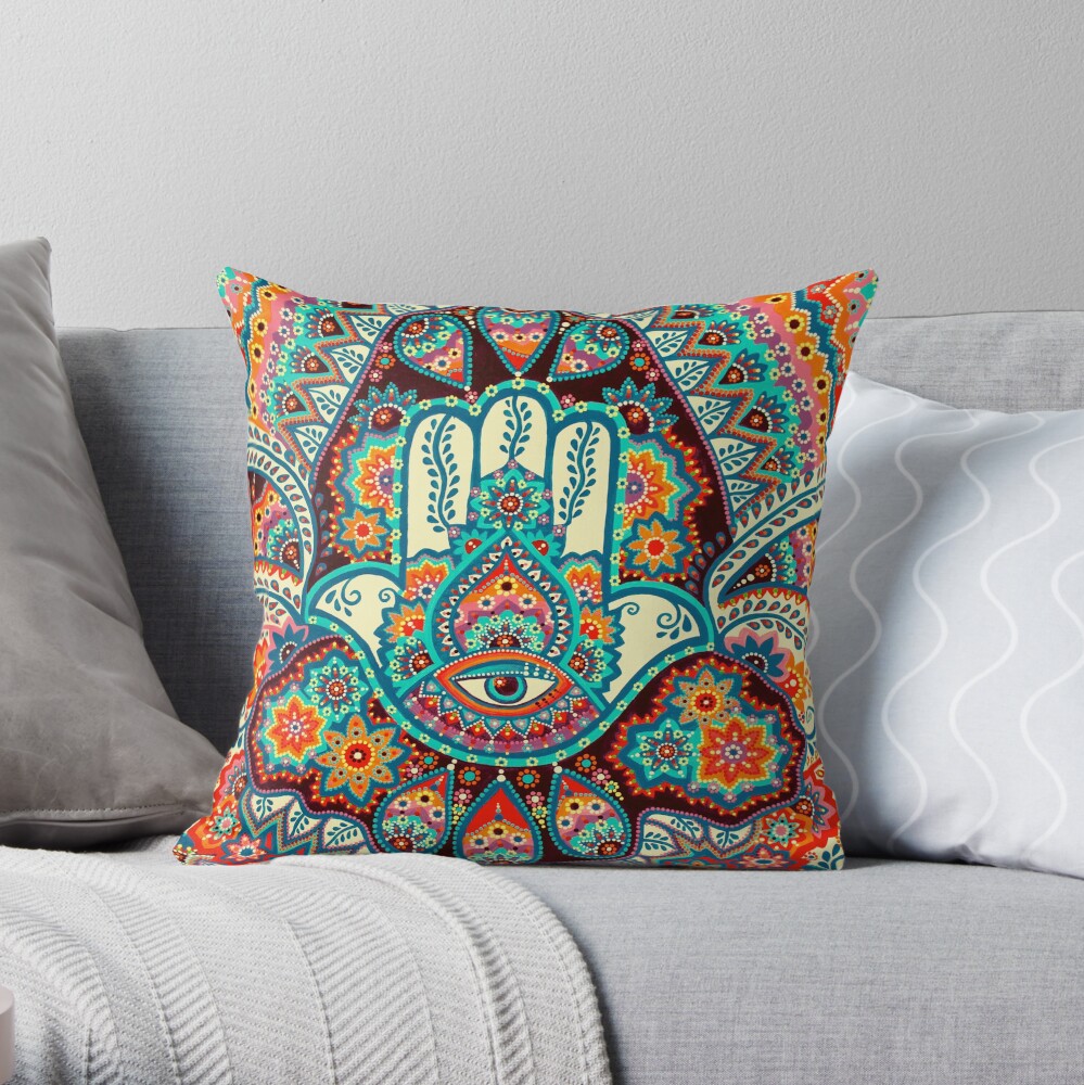 Hamsa Hand Throw Pillow