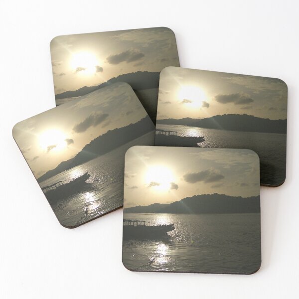 Item preview, Beautiful Sunset Boat Sea Horizon Mountains designed and sold by PRB1989.
