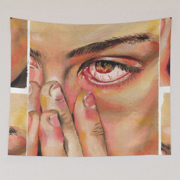 Item preview, Fire fire, fire, eye, eyes, irs, skin, skintone, pink, person, face, portrait, face, oil painting, aesthetic, alt, alternative, dark academia designed and sold by AlbinaSergeevaart.