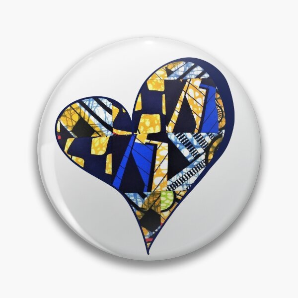 Item preview, African Fabric Heart Collage Art [#13] designed and sold by AfriStyleUK.