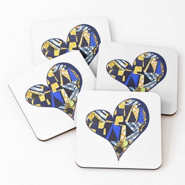 Item preview, African Fabric Heart Collage Art [#13] designed and sold by AfriStyleUK.
