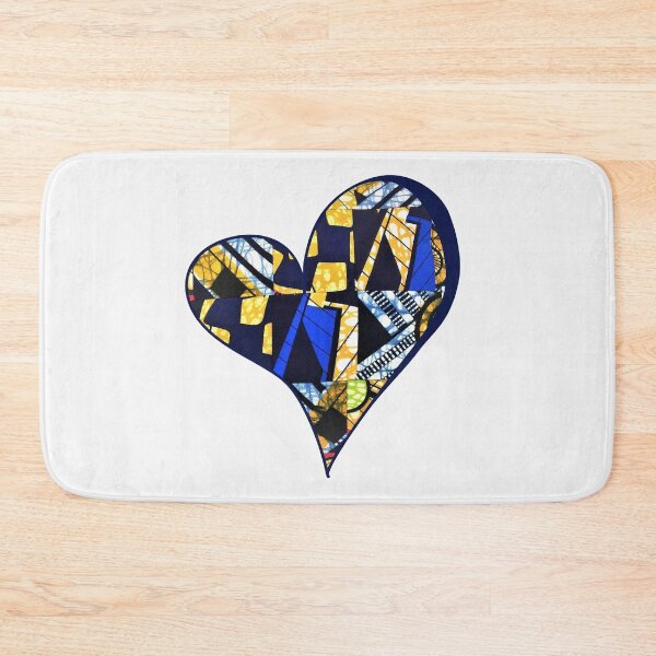 Item preview, African Fabric Heart Collage Art [#13] designed and sold by AfriStyleUK.