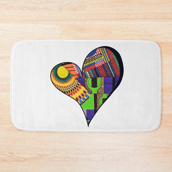 Item preview, African Fabric Heart Collage Art [#12] designed and sold by AfriStyleUK.