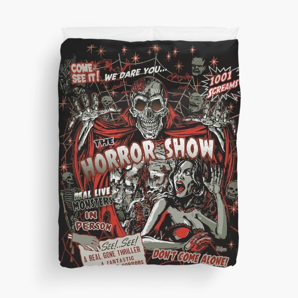 Spook Show Horror movie Monsters Duvet Cover
