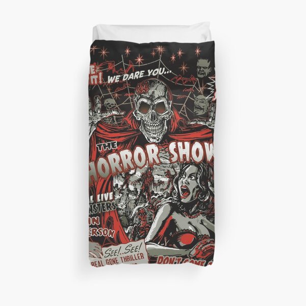 Spook Show Horror movie Monsters Duvet Cover