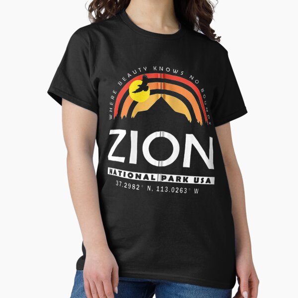 Vista previa del artículo con la obra «Camiseta Retro del Parque Nacional Zion Utah», diseñado y vendido por Clavitaps.