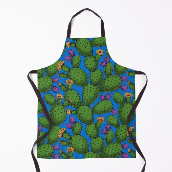 Item preview, Flowering opuntia on blue designed and sold by Katerina Mitkova Kirilova.