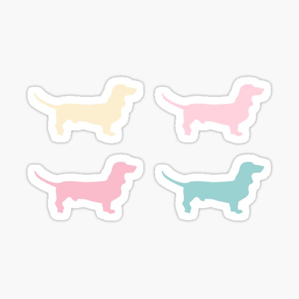 Pastel Dachshunds Pattern Sticker