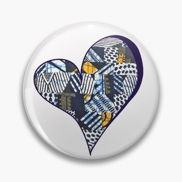 Item preview, African Fabric Heart Collage Art [#21] designed and sold by AfriStyleUK.