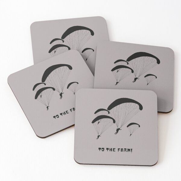 Item preview, To the farm!-design with parachuters-black designed and sold by HobbiesAndFun.