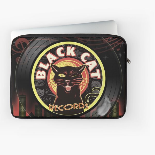 Black Cat LP Art Deco Laptop Sleeve