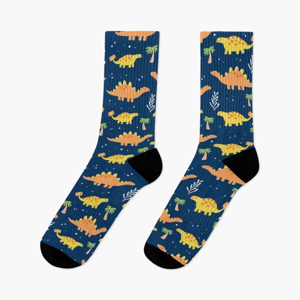 Item preview, Cute Navy and Orange Dinosaur Pattern designed and sold by cgroenewald.