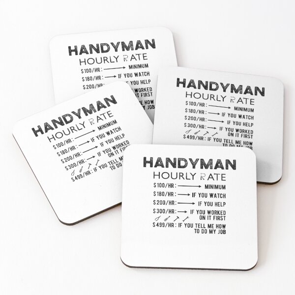 Item preview, Handyman Hourly Rate Funny Handyman designed and sold by Scratches Tees.