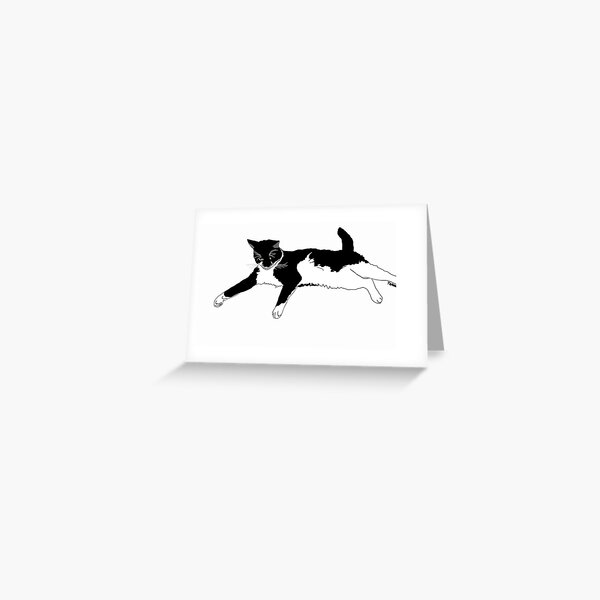 Cute Tuxedo Cat I want to play Greeting Card