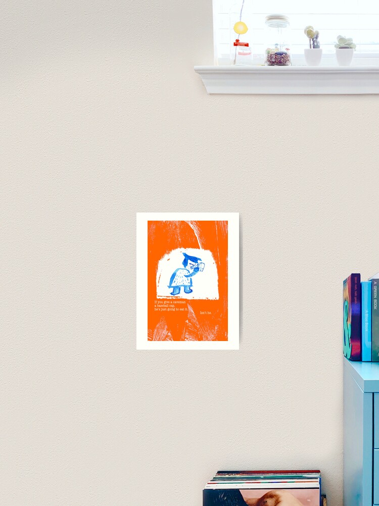 Thumbnail 1 of 3, Art Print, Cave Man Problems designed and sold by LowHumour.