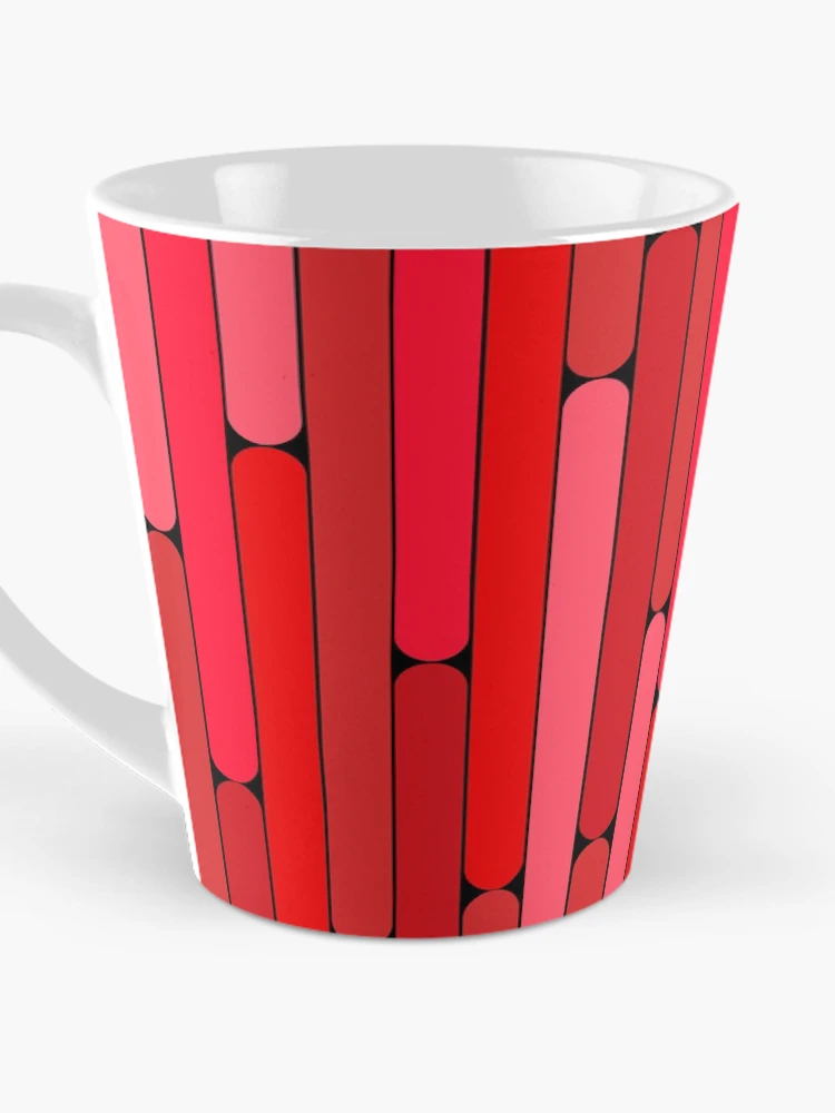 Thumbnail 3 of 4, Coffee Mug, Cherry Color Linear Pattern designed and sold by MagicSpread.