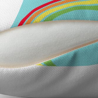 Alternate view of retro rainbow Throw Pillow