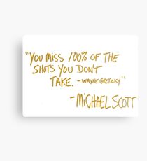 The Office Wayne Gretzky Quote Gold Metal Print