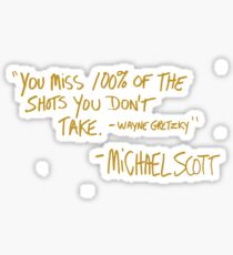 The Office Wayne Gretzky Quote Gold Sticker