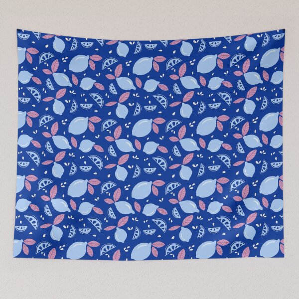 Item preview, Cute Lemon Pattern Retro Blue designed and sold by Artsychoke.