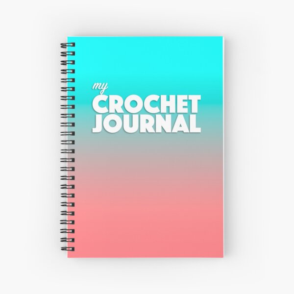 Crochet Journal in blue and pink Spiral Notebook for Sale by