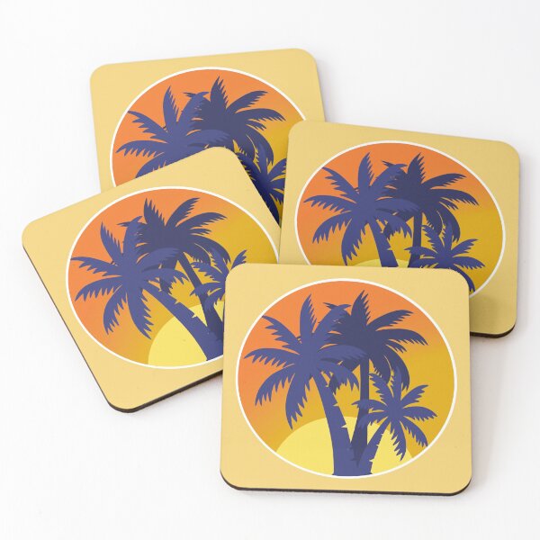 Item preview, Circular summer palm tree sunset design designed and sold by Arne Smet.
