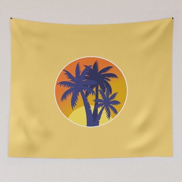 Item preview, Circular summer palm tree sunset design designed and sold by Arne Smet.