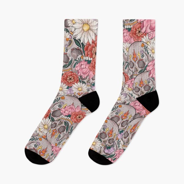 Artikelvorschau, Sugar Skull Flowers Tag der Toten Tattoo Lovers Urban Pastel Gothic entworfen und verkauft von GGDesignArt.