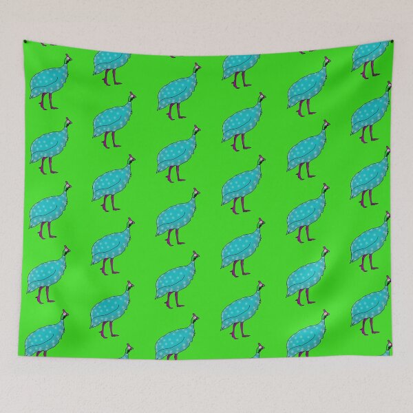 Item preview, Ginny the Fowl Bright Feathers on Green designed and sold by Fun Funky Designs.