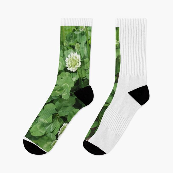 Item preview, green clover with white flowers designed and sold by Olga Kydryavskaya.