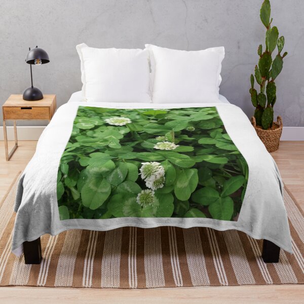 Item preview, green clover with white flowers designed and sold by Olga Kydryavskaya.