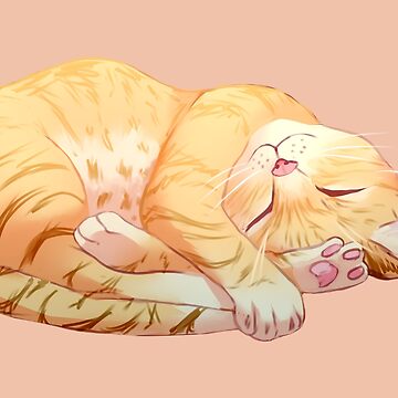 Artwork thumbnail, Sleeping Orange Tabby Cat by Teeterglance