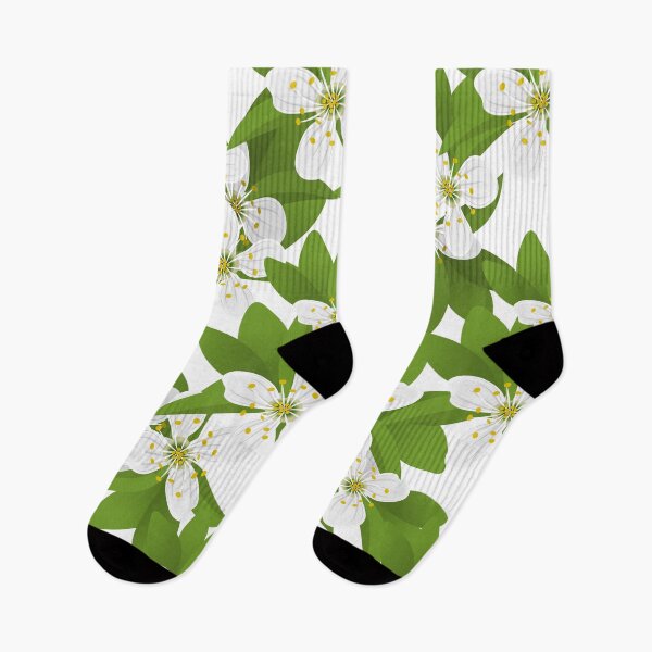 Item preview, Bright spring flowers pattern with green leaves designed and sold by TJprint.