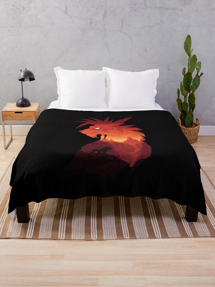 Thumbnail 1 of 6, Throw Blanket, The Canyon's Guardian Black designed and sold by PencilMonkey.