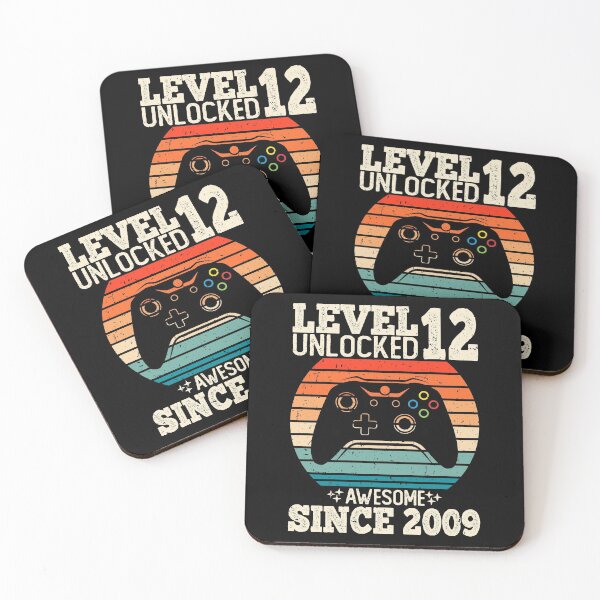 Item preview, level 12 unlocked, awesome since 2009, 12th year anniversary gift, 12th wedding anniversary gift, video game shirt, gaming shirt  designed and sold by T-DESIGNEDZ.