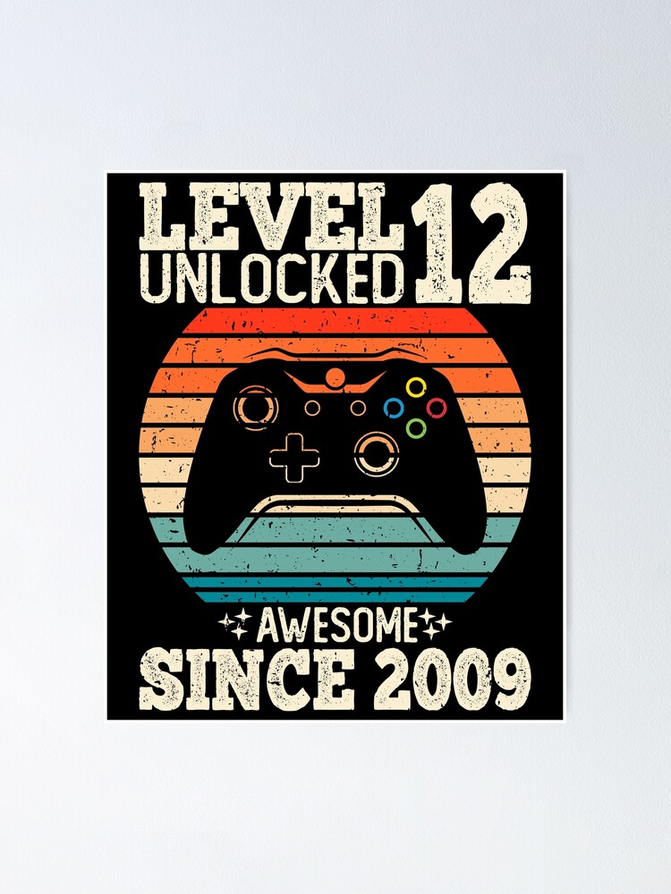 12nd Wedding Anniversary Gift - Level 12 Complete Video Gamer | Poster