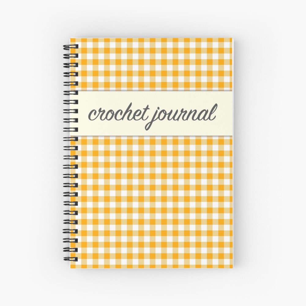 My Crochet Journal Orange Gingham Spiral Notebook