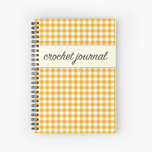 My Crochet Journal Orange Gingham Spiral Notebook