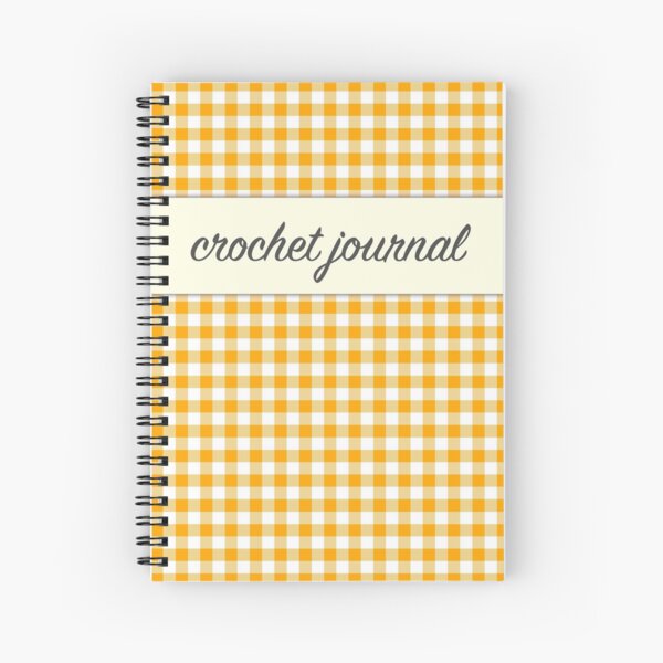 Yellow Gingham Crochet Journal Spiral Notebook for Sale by Erika Lundin